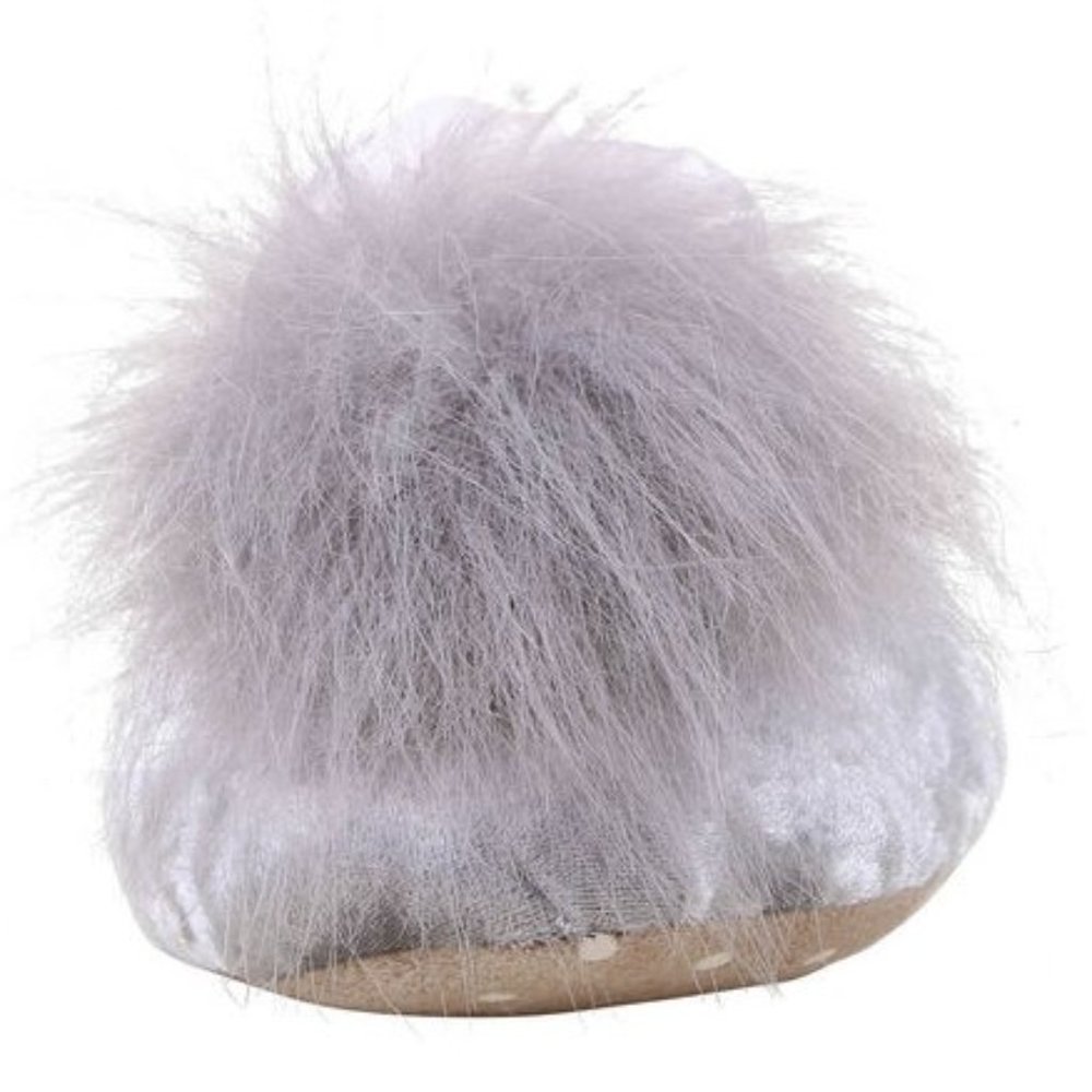 Women's sz M 7/8 Silver Luxurious Velvet Slippers